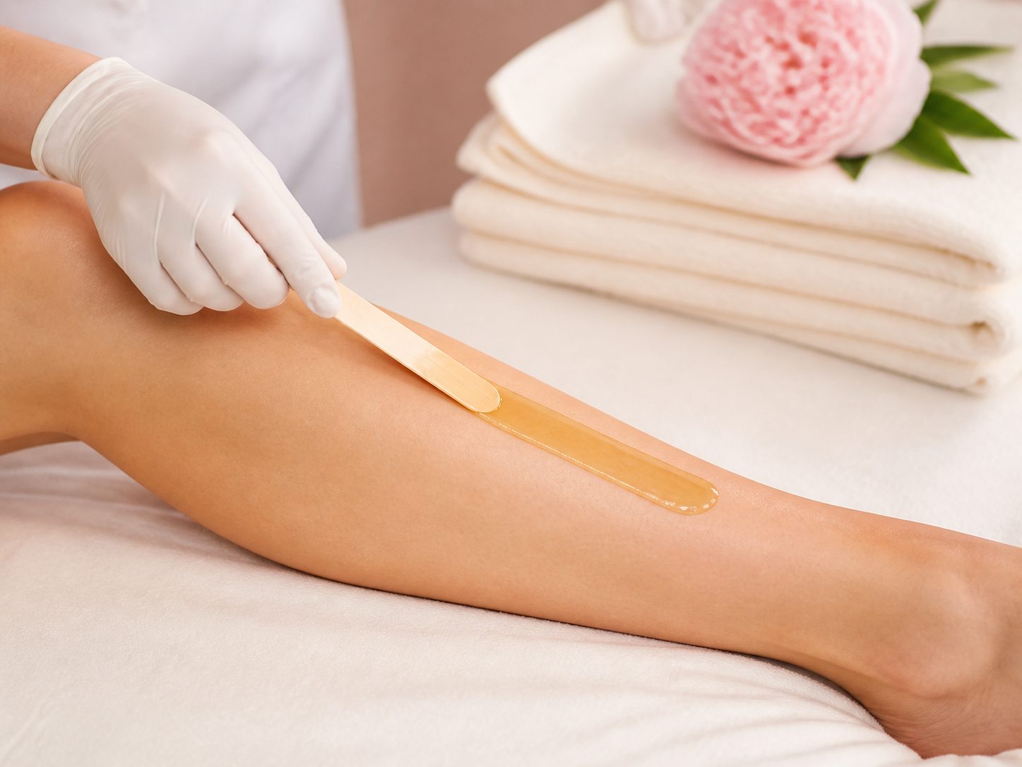 Professionele waxbehandeling van de benen